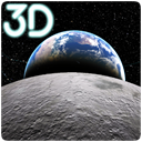 Parallax 3D Icon of Earth and Moon